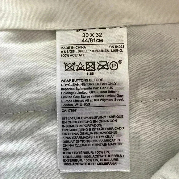 Banana Republic Tapered Fit 100% Linen Blue Pants Size 30X32 Trousers Career - Picture 11 of 12